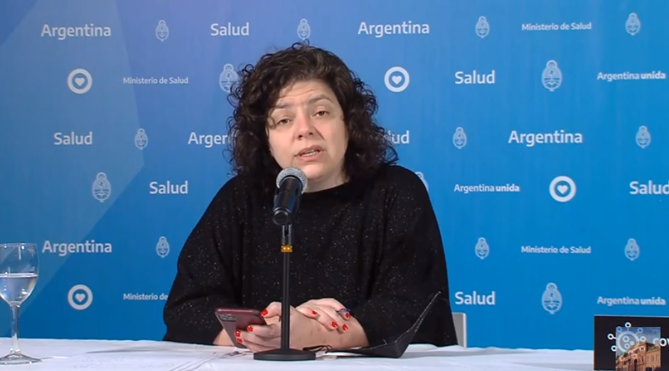 Carla Vizzotti durante el reporte matutino sobre coronavirus