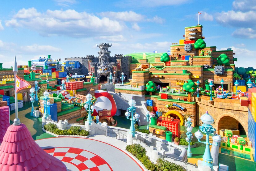 Imagen de como lucira parte del paque tematico Super Nintendo World en Japon.