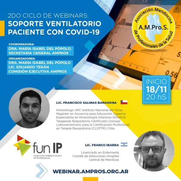 “Soporte ventilatorio en pacientes con Covid-19”, nuevo ciclo de webinars de AMProS