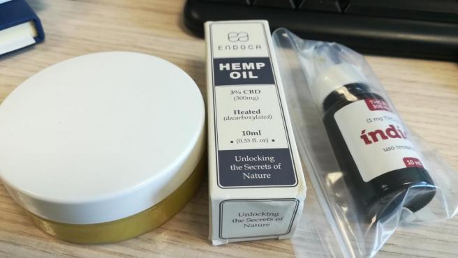 Aceite y cremas de cannabidiol (CBD) .