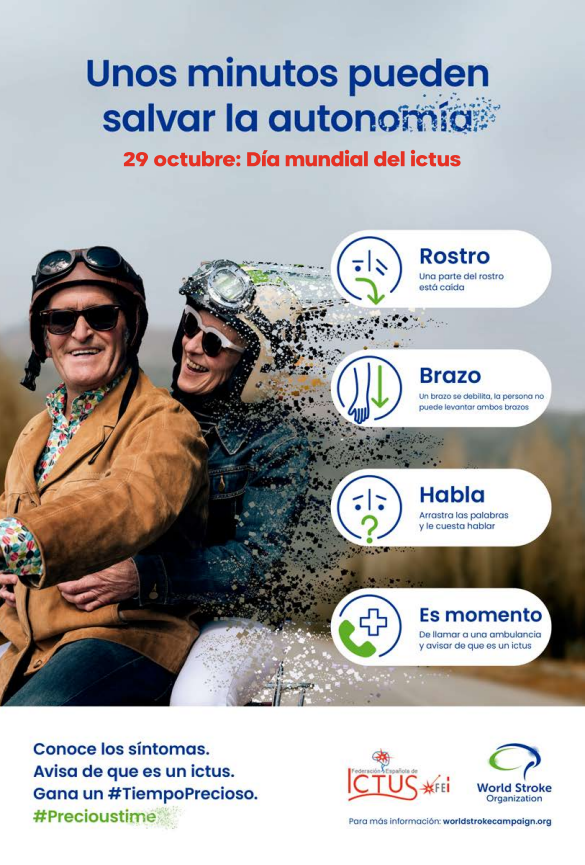 Poster que expone algunos de los principales signos del ictus.